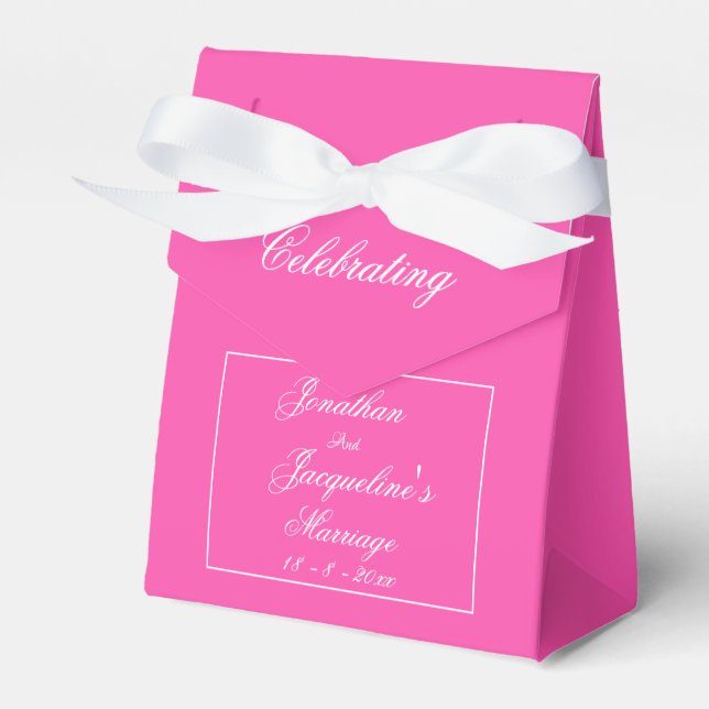 Ballotins Joli Mariage Rose Bow & Noms Mignon (Verso)
