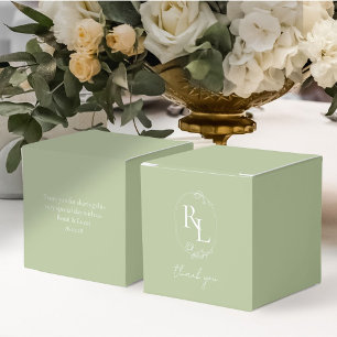 Ballotins Joli Mariage vert Couple Monogram Merci