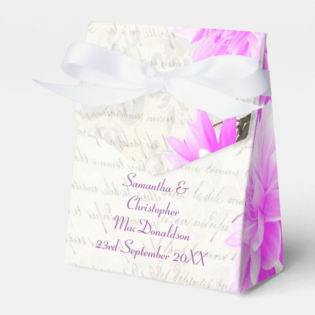 Ballotins Joli mauve rose fleurs florales mariage (Verso)