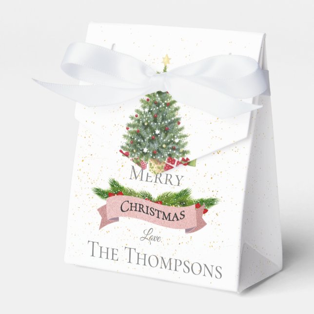 Ballotins Joli Noël Blanc Faux Rose Parties scintillant (Verso)