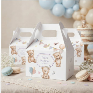 Ballotins Joli ours en peluche aquarelle pastel Favo Baby Sh