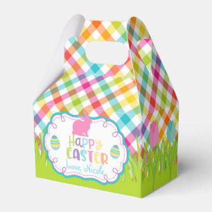 Ballotins Joli Plaid Happy Pâques Personnalisé Gable Box