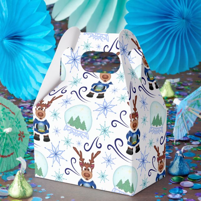 Ballotins Joli renne de Noël bleu de vacances (Fête)