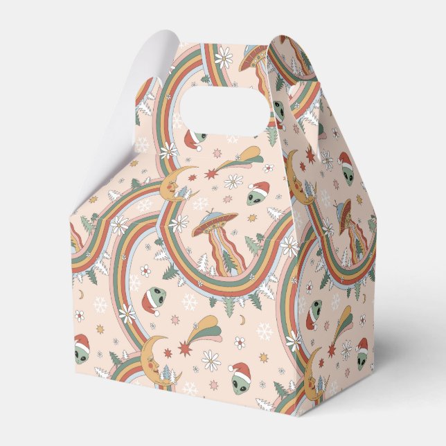 Ballotins Joli sapin de Noël Alien arc-en-ciel Motif de vaca (Verso)