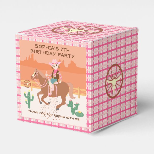 Ballotins Jolie Cowgirl et cheval fête d'anniversaire (Verso)