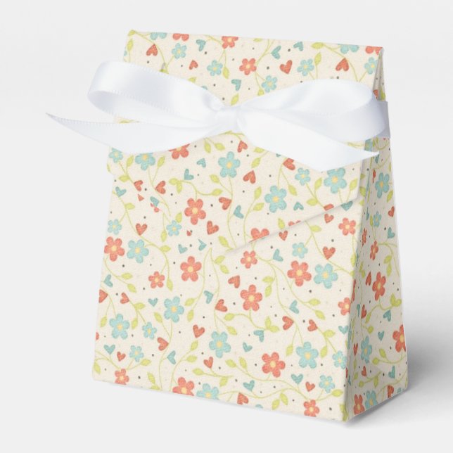 Ballotins Jolie florale de printemps beige clair (Verso)