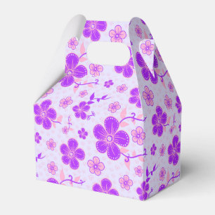 Ballotins Jolie impression florale violette et rose sur lava