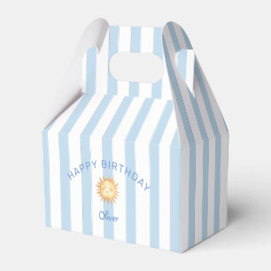 Ballotins Jolie rayure bleue et blanche Joyeux Anniversaire