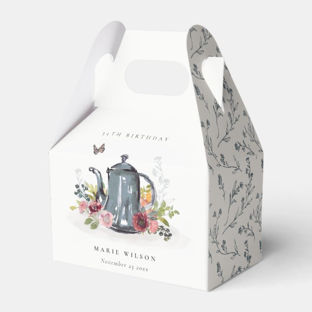 Ballotins Jolie théière Florale Rose N'Importe Quel Âge Anni (Verso)