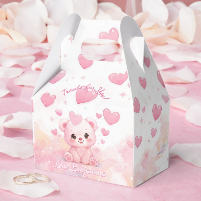 Ballotins Jolis Oursons Rose Pastel pour Anniversaire de Béb (Mariage)