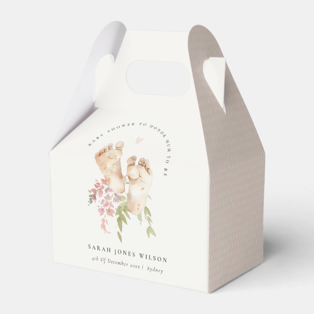 Ballotins Jolis Pieds de Bébé Fleur Rose Blush Shower de Béb (Verso)