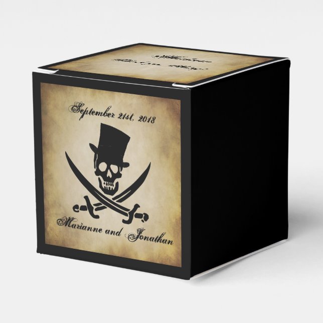 Ballotins Jolly roger Pirate Mariage Faveur Box (Verso)