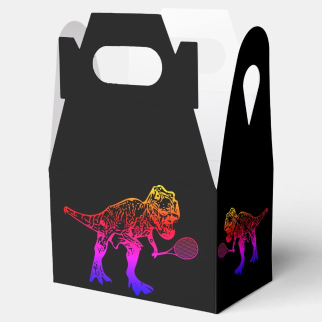 Ballotins Joueur de tennis en T-Rex rose sur noir (Ouvert)