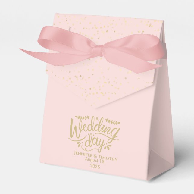 Ballotins Jour de mariage personnalisé Blush Pink Gold (Verso)