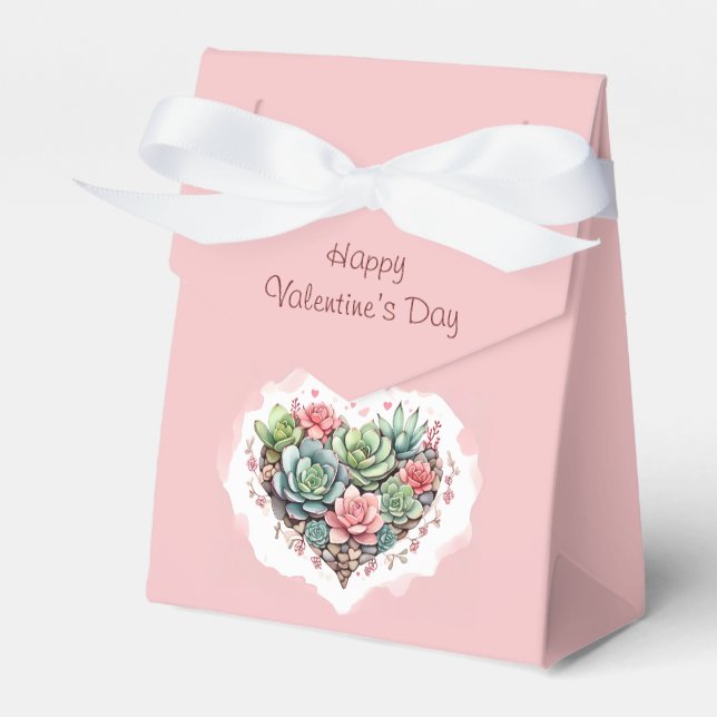 Ballotins Jour des Valentines du Coeur Succulent Rose Cute (Verso)