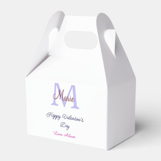 Ballotins Joyeuse Saint-Valentin pastel violet monogramme ro (Verso)