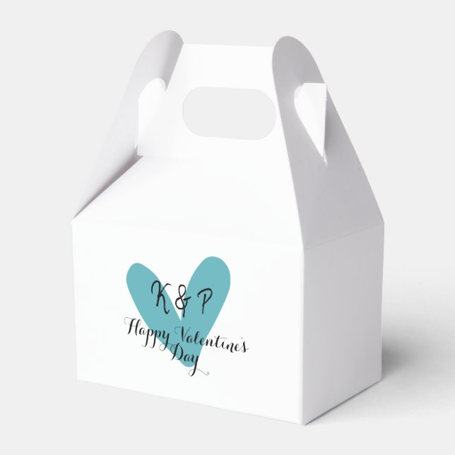 Ballotins Joyeuse Saint-Valentin turquoise cœur nom lettre  (Verso)