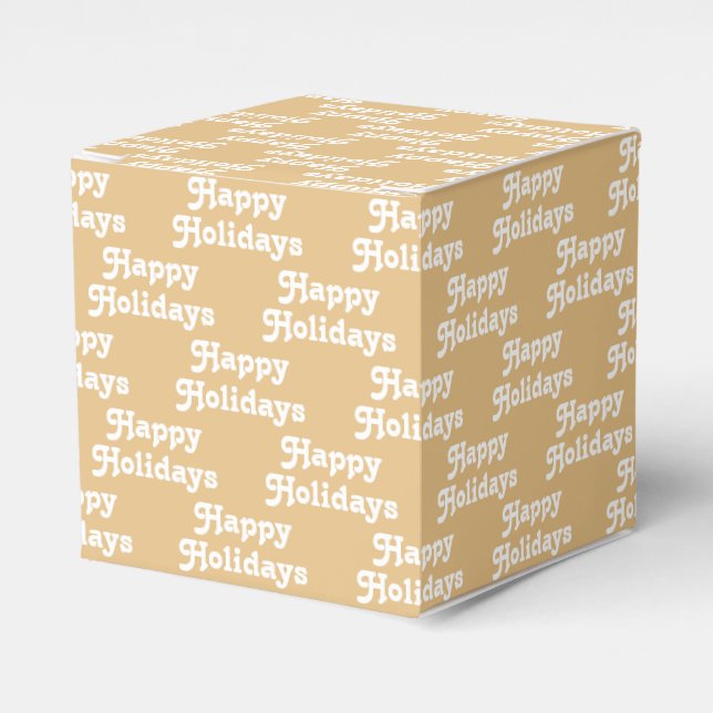 Ballotins "Joyeuses fêtes" camel kaki blanc cadeau de vacanc (Verso)