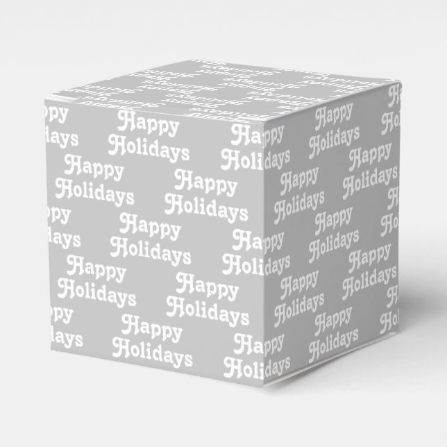 Ballotins "Joyeuses fêtes" gris blanc cadeau de vacances (Verso)