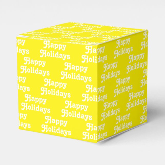 Ballotins "Joyeuses fêtes" jaune blanc cadeau de vacances (Verso)
