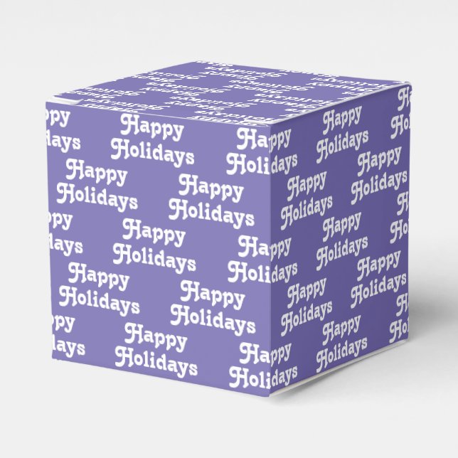 Ballotins "Joyeuses fêtes" periwinkle blanc Vacances cadeaux (Verso)
