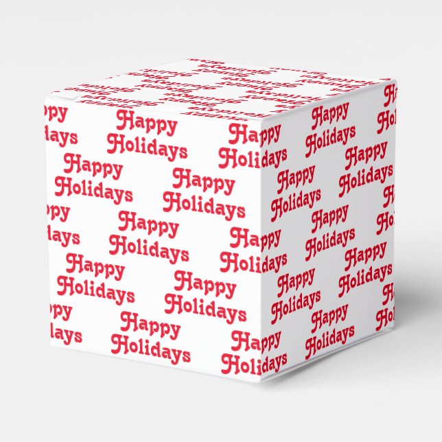 Ballotins "Joyeuses fêtes" rouge blanc cadeau de vacances (Verso)