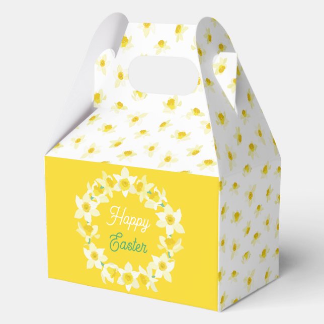 Ballotins Joyeuses Pâques. Jonquilles jaunes Printemps Moder (Recto)