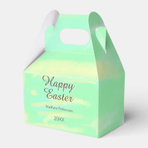 Joyeuses Pâques vert jaune pastel gris nom année