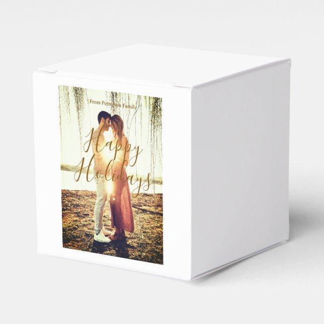 Ballotins Joyeuses vacances marron ajouter couple photo nom  (Verso)