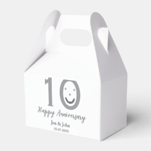 Ballotins Joyeux 10e anniversaire nom date gris gras émoji