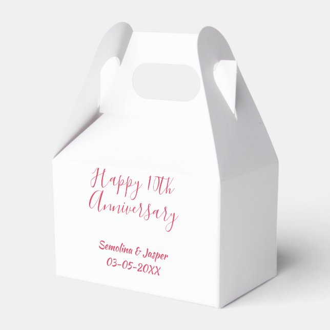 Ballotins joyeux 10e anniversaire nom rouge rétro simple mod (Verso)