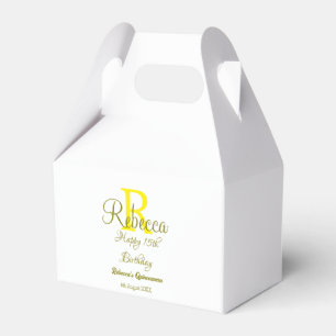 Ballotins Joyeux 15e anniversaire jaune ajouter nom monogram
