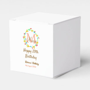 Ballotins Joyeux 20e anniversaire couronne monogramme rouge