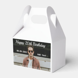 Ballotins Joyeux 20e anniversaire simple photo ajouter nom d