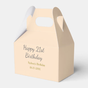 Ballotins Joyeux 21e anniversaire nom date gris orange paste