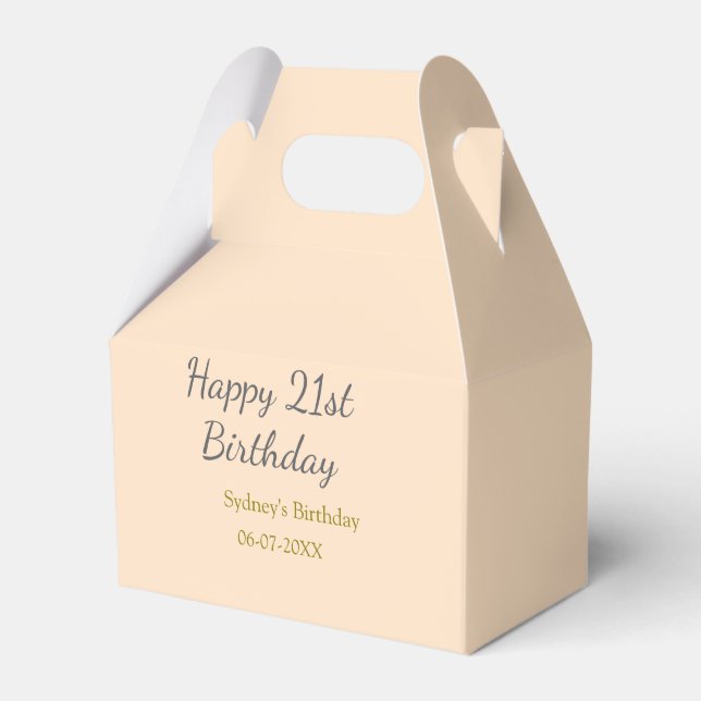 Ballotins Joyeux 21e anniversaire nom date gris orange paste (Verso)