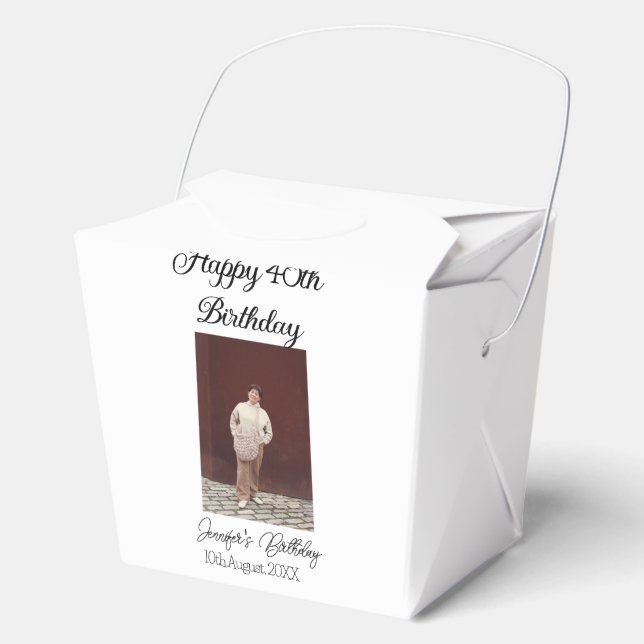 Ballotins Joyeux 40e anniversaire photo moderne simple (Recto)