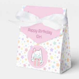 Ballotins Joyeux Anniversaire Chat Kawaii avec Boîte Cadeau