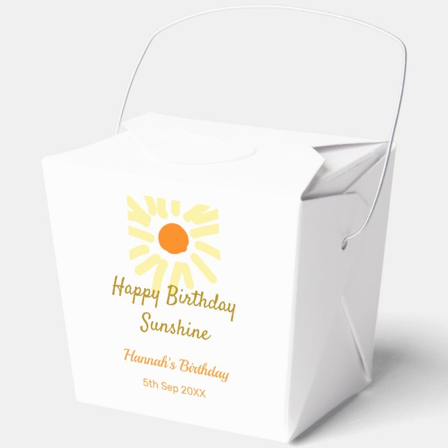 Ballotins Joyeux anniversaire jaune orange soleil d'annivers (Recto)
