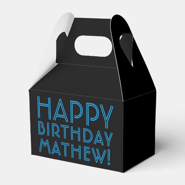 Ballotins Joyeux Anniversaire (NOM) | Bleu & Noir (ou diy) (Verso)