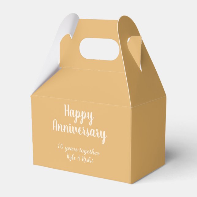Ballotins Joyeux anniversaire or blanc 10 ans nom date  (Verso)