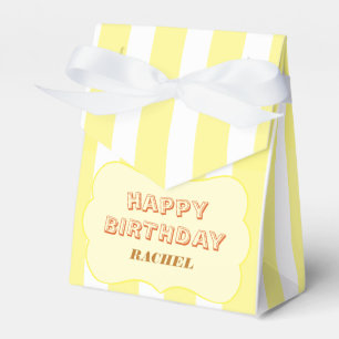 Ballotins Joyeux Anniversaire Personnalisé Rayure Jaune