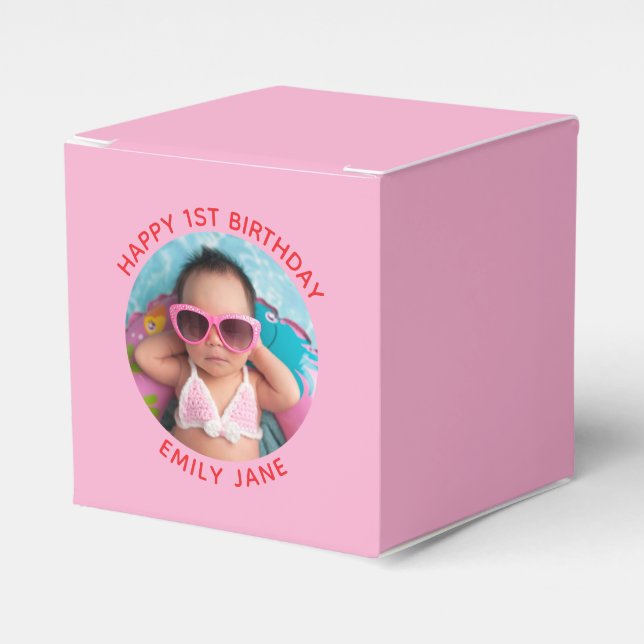 Ballotins Joyeux Anniversaire Photo Rond Rose (Verso)