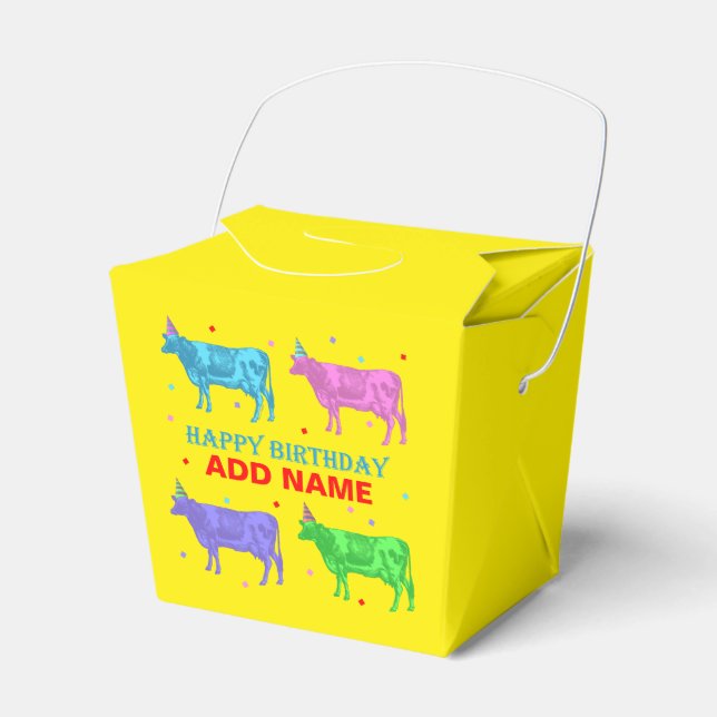 Ballotins Joyeux Anniversaire Vaches Pop Art (Verso)