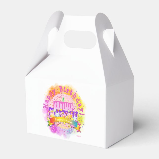 Ballotins Joyeux Ballotin de gâteau d'anniversaire avec nom  (Verso)
