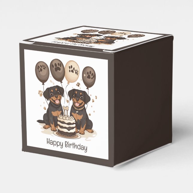 Ballotins Joyeux chien Rottweiler d'anniversaire (Verso)