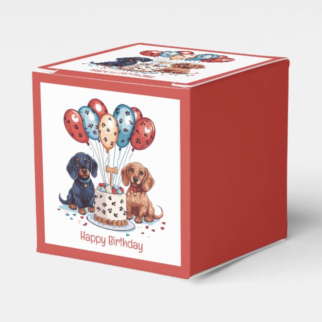 Ballotins Joyeux Chiens de Dachshund Anniversaire (Verso)