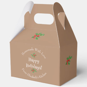 Ballotins Joyeux Noël Biscuits Cadeau Brun Modifiable