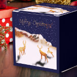 Ballotins Joyeux Noël - cerfs de bois et montagnes dans la n<br><div class="desc">Joyeux Noël - trois cerfs en bois,  sont dans la neige,  près d'une montagne de bois,  dans une nuit de Noël enneigée</div>