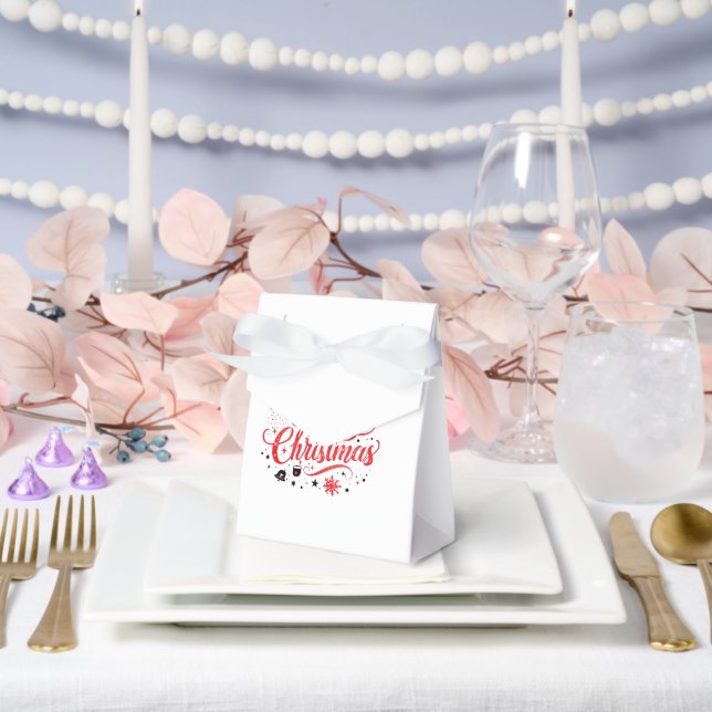 Ballotins Joyeux Noël Design moderne | Rouge et blanc (Mariage)